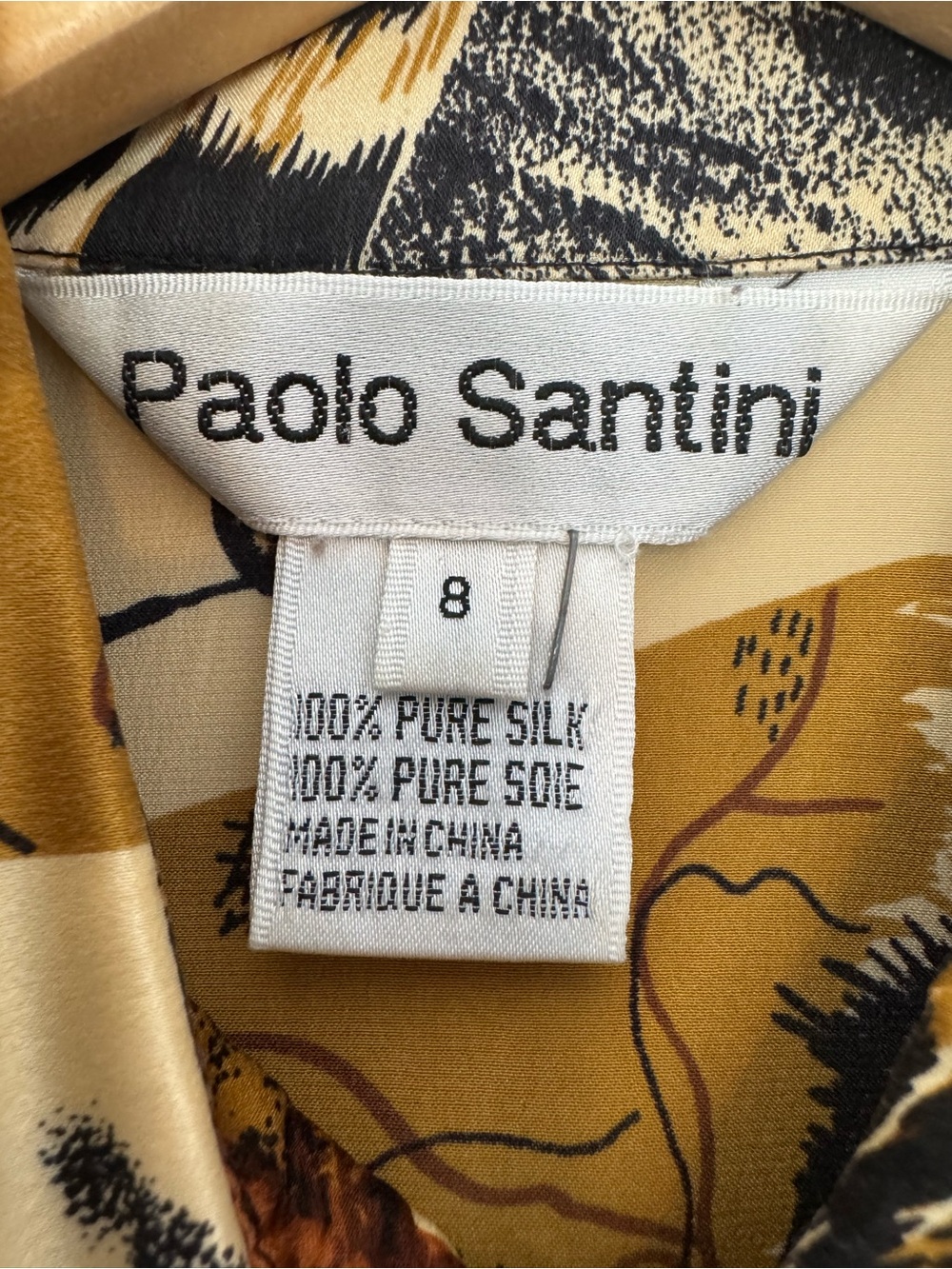 Paolo Santini Safari World Traveler 100% Silk Leopard Button Down Blouse Vintage - Picture 9 of 9
